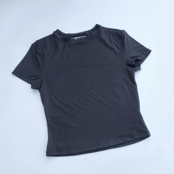 Pedigree ButterSoft Baby Tee Crop Top | Black - Picture 3 of 10